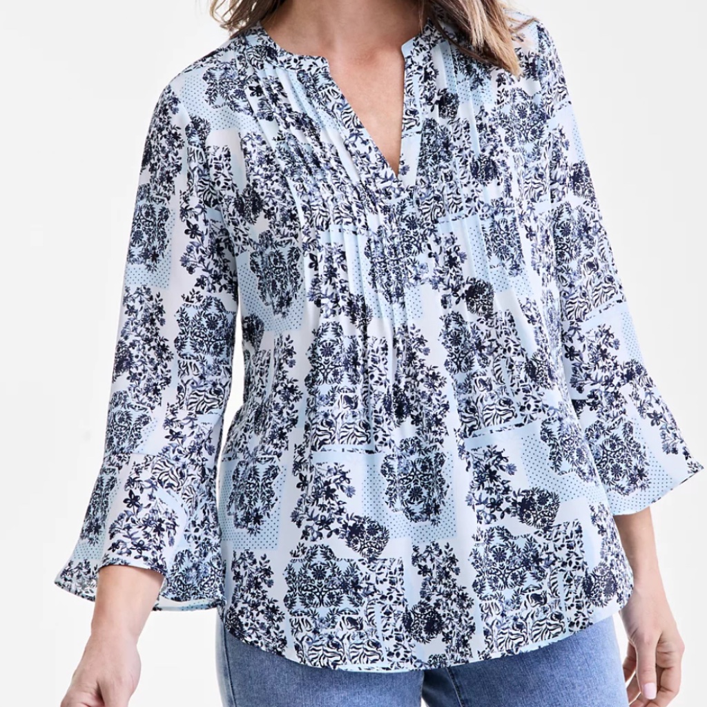Style And Co Pintuck Blouse  Brand New